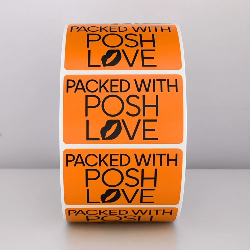 Packed With Posh Love Stickers | Purple Lips Labels for Poshmark Packaging